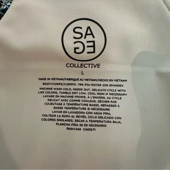 SAGE COLLECTIVE LG ATHLETIC PICKLEBALL TENNIS DRESS FLORAL ATTACHED SHORTS & BRA - Picture 10 of 11